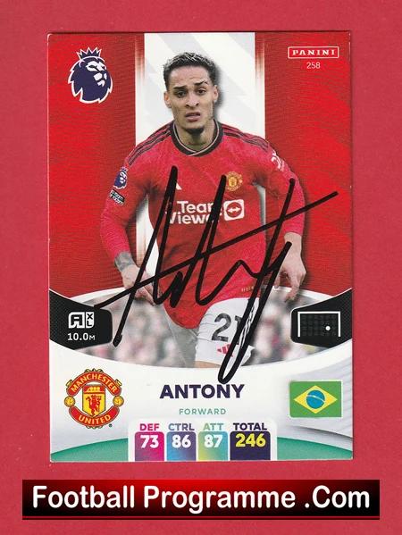 Manchester United Antony Autographed Signed Football Card Man Utd - Image 2
