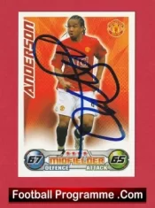 Manchester United Anderson Autographed Signed Football Card Man Utd