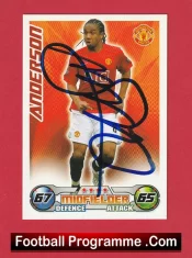 Manchester United Anderson Autographed Signed Football Card Man Utd