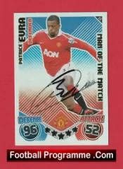 Manchester United Patrice Evra Autographed Signed Football Card Man Utd