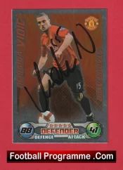 Manchester United Nemanja Vidic Autographed Signed Football Card Man Utd