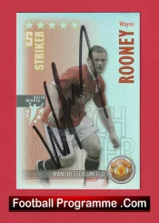 Manchester United Wayne Rooney Autographed Signed Football Card Man Utd