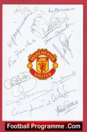 Manchester United Association of Former Players Multi Signed Menu 2007