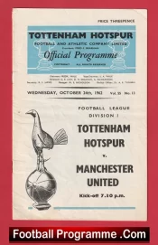 Tottenham Hotspur v Manchester United 1962 – Signed Bobby Charlton Setters Quixall