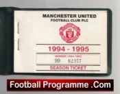 Manchester United Man Utd Season Ticket Book LMTB 1994 1995