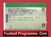 Norwich City v Manchester United 2005 – Match Ticket