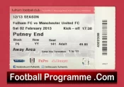 Fulham v Manchester United 2013 – Football Ticket
