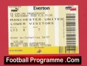 Everton v Manchester United 2000 – Football Ticket