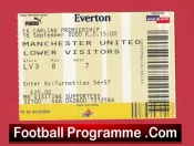 Everton v Manchester United 2000 – Football Ticket