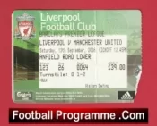 Liverpool v Manchester United 2008 – Match Ticket