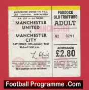 Manchester United v Manchester City 1987 – Ticket Ferguson First Derby Match