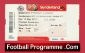 Sunderland v Manchester United 2012 – Football Ticket