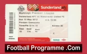 Sunderland v Manchester United 2012 – Football Ticket