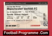 Derby County v Manchester United 2009 – FA Cup Ticket