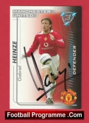 Manchester United Gabriel Heinze Autographed Signed Football Card Man Utd
