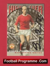 Manchester United Bobby Charlton Autographed Signed Football Card Man Utd