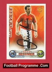 Manchester United Garry Neville Autographed Signed Football Card Man Utd