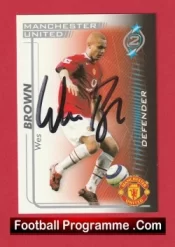 Manchester United Wes Brown Autographed Signed Football Card Man Utd