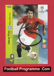 Manchester United Carlos Tevez Autographed Signed Football Card Man Utd