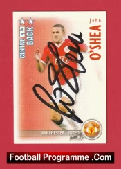 Manchester United John O Shea Autographed Signed Football Card Man Utd