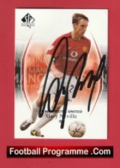 Manchester United Garry Neville Autographed Signed Football Card Man Utd