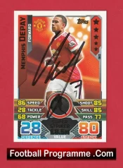 Manchester United Memphis Depay Autographed Signed Football Card Man Utd