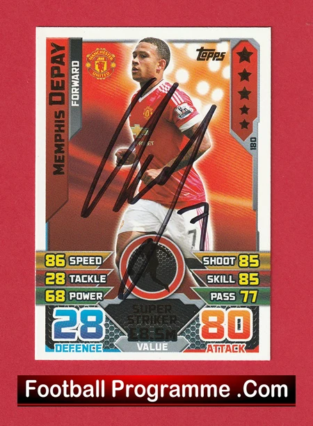 Manchester United Memphis Depay Autographed Signed Football Card Man Utd - Image 2