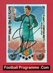 Manchester United Van Der Sar Autographed Signed Football Card Man Utd