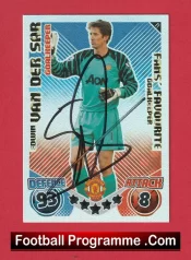 Manchester United Van Der Sar Autographed Signed Football Card Man Utd