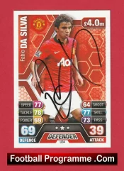 Manchester United Fabio Da Silva Autographed Signed Football Card Man Utd