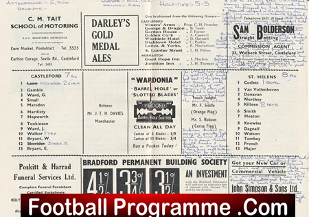 Castleford Rugby v St Helens 1962 - Rugby Programme - Image 3