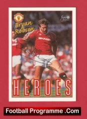 Manchester United Bryan Robson Autographed Signed Football Card Man Utd