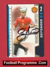 Manchester United Mikael Silvestre Autograph Signed Football Card Man Utd