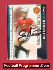 Manchester United Mikael Silvestre Autograph Signed Football Card Man Utd