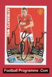 Manchester United Tom Cleverley Autograph Signed Football Card Man Utd