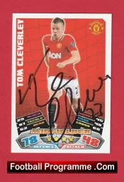 Manchester United Tom Cleverley Autograph Signed Football Card Man Utd