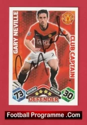 Manchester United Gary Neville Autograph Signed Football Card Man Utd