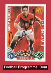 Manchester United Gary Neville Autograph Signed Football Card Man Utd