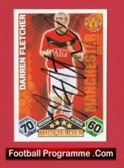 Manchester United Darren Fletcher Autograph Signed Football Card Man Utd