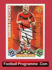 Manchester United Darren Fletcher Autograph Signed Football Card Man Utd
