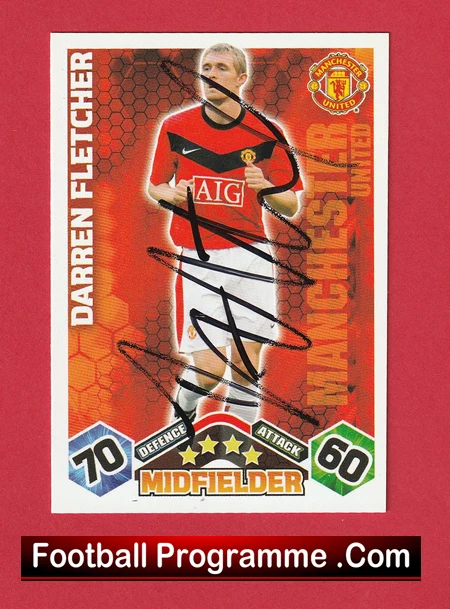 Manchester United Darren Fletcher Autograph Signed Football Card Man Utd - Image 2