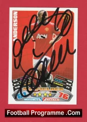 Manchester United Anderson Autograph Signed Football Card Man Utd