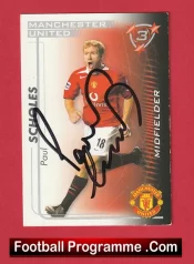 Manchester United Paul Scholes Autograph Signed Football Card Man Utd