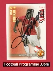 Manchester United Louis Saha Autograph Signed Football Card Man Utd