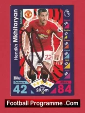 Manchester United Henrikh Mkhitaryan Autograph Signed Football Card Man Utd