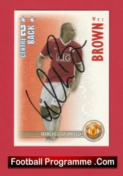 Manchester United Wes Brown Autograph Signed Football Card Man Utd