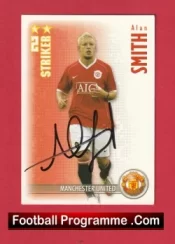 Manchester United Alan Smith Autograph Signed Football Card Man Utd