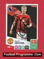 Manchester United Rasmus Hojlund Autograph Signed Football Card Man Utd
