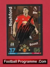 Manchester United Marcus Rashford Autograph Signed Football Card Man Utd