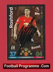 Manchester United Marcus Rashford Autograph Signed Football Card Man Utd